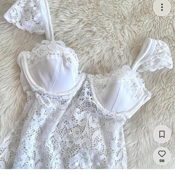 VICTORIA’S Secret White Lace Baby‎ Doll - Picture 1 of 5